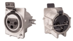 ITT Cannon Male and Female PCB Metal Flange Mount Receptacle, XLM